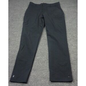 NO BULL Men's 34X32 Black Performance Golf Pants Pockets Zip Logo